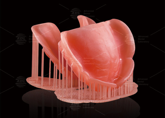 CAD/CAM ฟันเทียมส่วนตัวดิจิตอลถอดออก Deep Pink ฟันเทียมที่พิมพ์ด้วยคอมพิวเตอร์